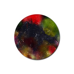 Color Splashes Rubber Coaster (round)  by goljakoff