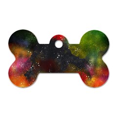 Color Splashes Dog Tag Bone (two Sides) by goljakoff