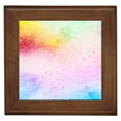 Rainbow Splashes Framed Tile by goljakoff