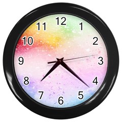 Rainbow Splashes Wall Clock (black) by goljakoff