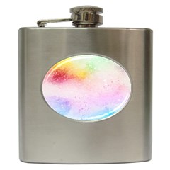 Rainbow Splashes Hip Flask (6 Oz) by goljakoff