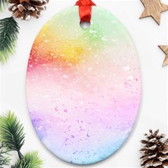 Rainbow Splashes Oval Ornament (two Sides) by goljakoff