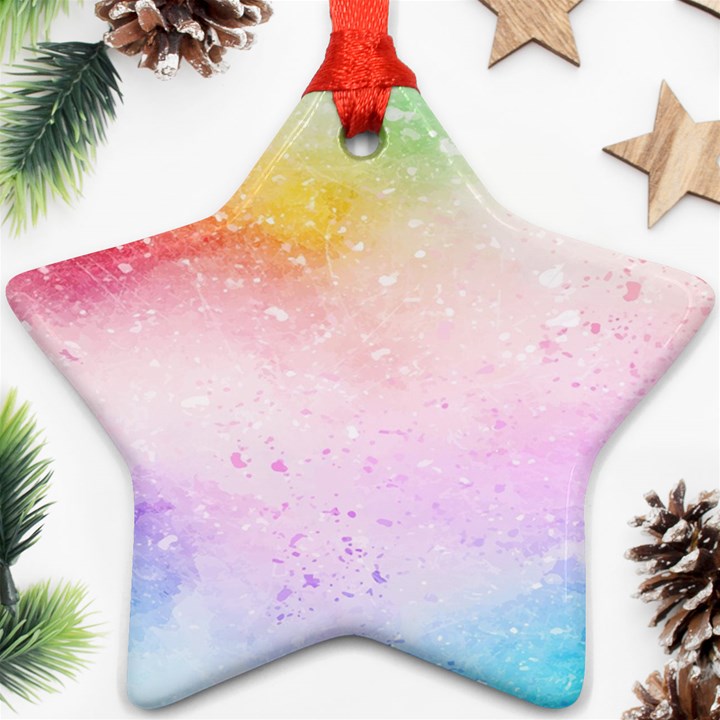 Rainbow splashes Star Ornament (Two Sides)