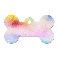 Rainbow Splashes Dog Tag Bone (one Side) by goljakoff