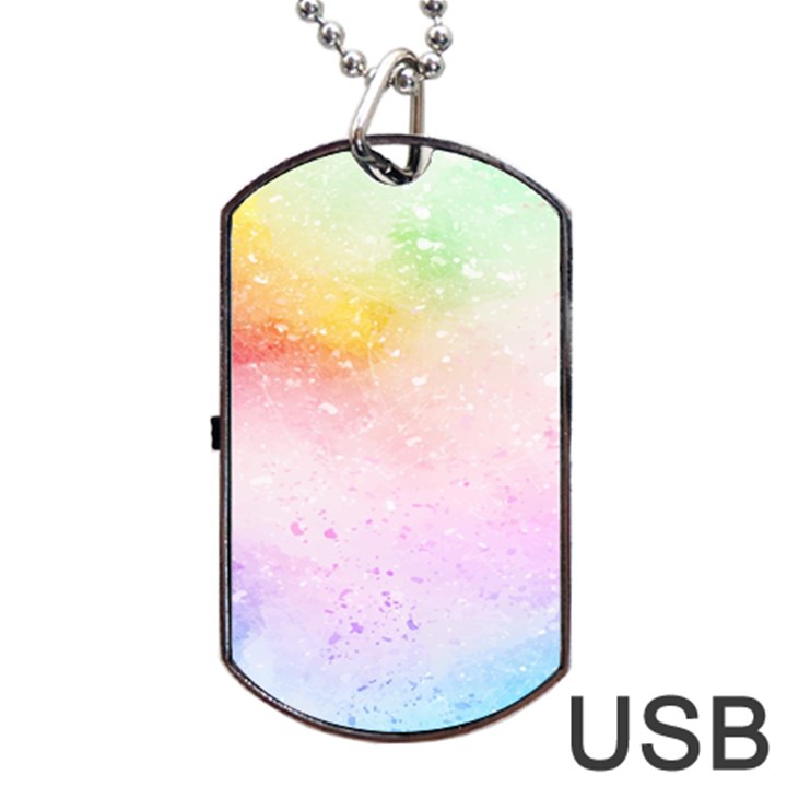 Rainbow splashes Dog Tag USB Flash (Two Sides)