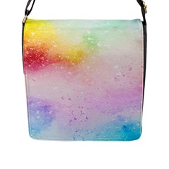 Rainbow Splashes Flap Closure Messenger Bag (l) by goljakoff