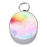 Rainbow splashes Mini Silver Compasses Front