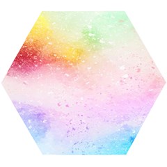 Rainbow Splashes Wooden Puzzle Hexagon by goljakoff