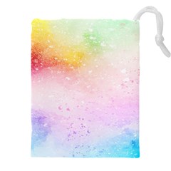 Rainbow Splashes Drawstring Pouch (5xl) by goljakoff