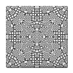 Modern Black And White Geometric Print Tile Coaster by dflcprintsclothing