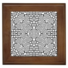 Modern Black And White Geometric Print Framed Tile by dflcprintsclothing