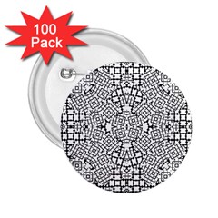 Modern Black And White Geometric Print 2 25  Buttons (100 Pack)  by dflcprintsclothing