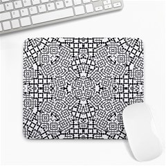 Modern Black And White Geometric Print Large Mousepads by dflcprintsclothing