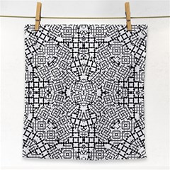 Modern Black And White Geometric Print Face Towel by dflcprintsclothing