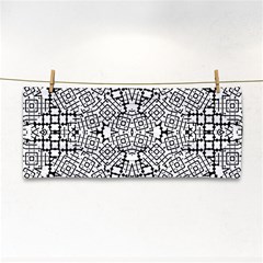 Modern Black And White Geometric Print Hand Towel