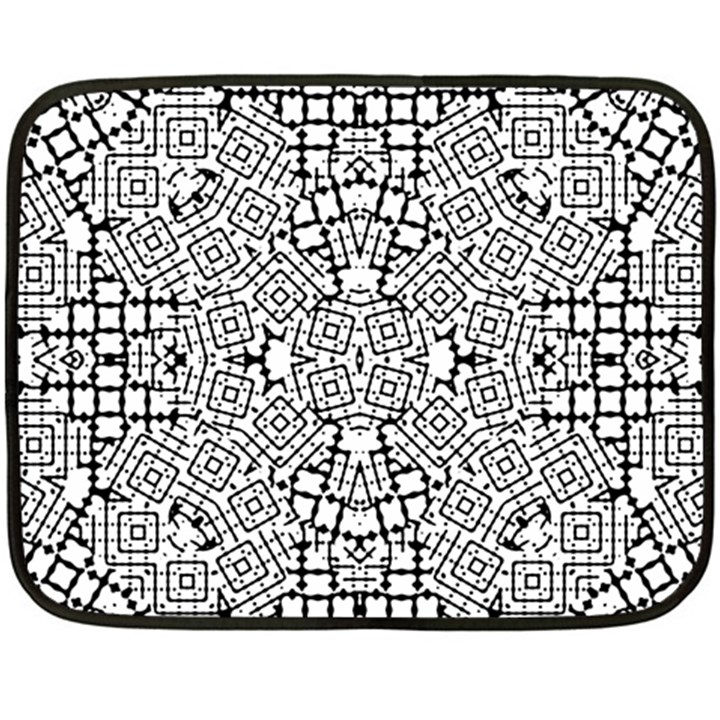 Modern Black And White Geometric Print Double Sided Fleece Blanket (Mini) 