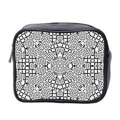 Modern Black And White Geometric Print Mini Toiletries Bag (two Sides) by dflcprintsclothing