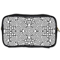 Modern Black And White Geometric Print Toiletries Bag (two Sides) by dflcprintsclothing