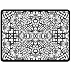 Modern Black And White Geometric Print Fleece Blanket (large)  by dflcprintsclothing