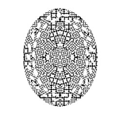 Modern Black And White Geometric Print Ornament (oval Filigree) by dflcprintsclothing