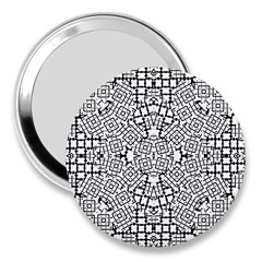 Modern Black And White Geometric Print 3  Handbag Mirrors by dflcprintsclothing