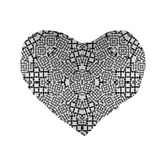 Modern Black And White Geometric Print Standard 16  Premium Heart Shape Cushions by dflcprintsclothing