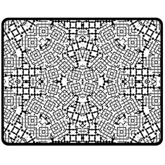 Modern Black And White Geometric Print Double Sided Fleece Blanket (medium) 