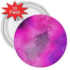 Purple Space 3  Buttons (10 Pack)  by goljakoff