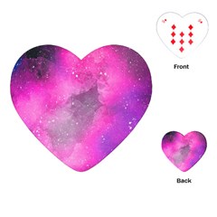 Purple Space Playing Cards Single Design (heart) by goljakoff