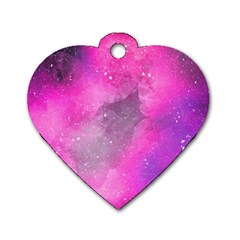 Purple Space Dog Tag Heart (two Sides) by goljakoff