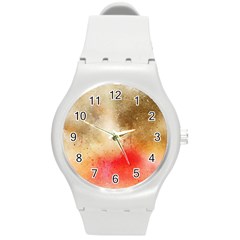 Golden Paint Round Plastic Sport Watch (m) by goljakoff