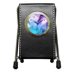 Metallic Paint Pen Holder Desk Clock by goljakoff