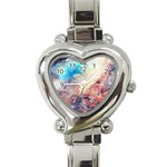 Galaxy paint Heart Italian Charm Watch Front