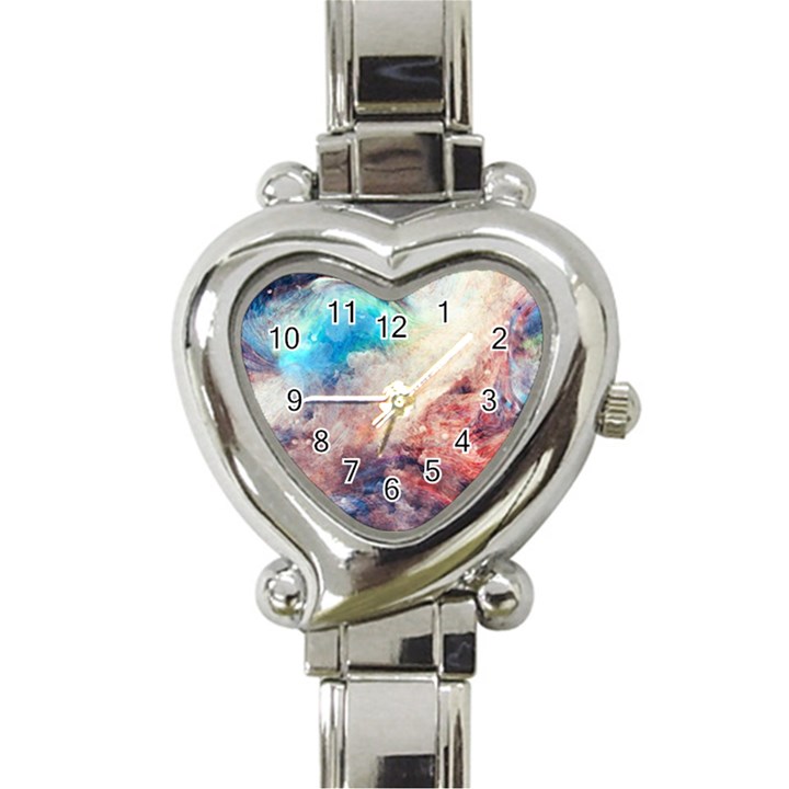 Galaxy paint Heart Italian Charm Watch