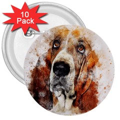 Dog 3  Buttons (10 Pack)  by goljakoff