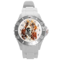 Dog Round Plastic Sport Watch (l) by goljakoff