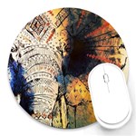 Elephant mandala Round Mousepads Front