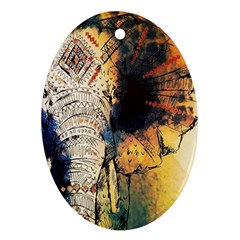 Elephant Mandala Ornament (oval) by goljakoff