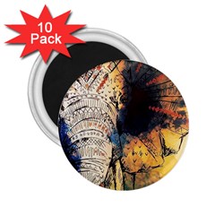 Elephant Mandala 2 25  Magnets (10 Pack)  by goljakoff