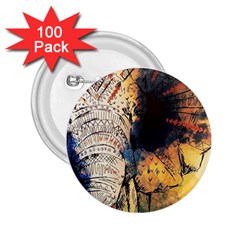 Elephant Mandala 2 25  Buttons (100 Pack)  by goljakoff