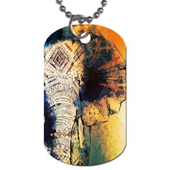 Elephant Mandala Dog Tag (two Sides) by goljakoff