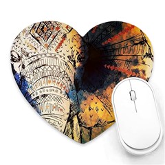 Elephant Mandala Heart Mousepads by goljakoff