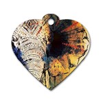 Elephant mandala Dog Tag Heart (Two Sides) Front