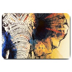 Elephant Mandala Large Doormat  by goljakoff