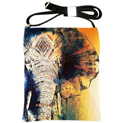 Elephant Mandala Shoulder Sling Bag by goljakoff