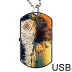 Elephant mandala Dog Tag USB Flash (Two Sides) Front