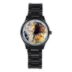 Elephant Mandala Stainless Steel Round Watch by goljakoff