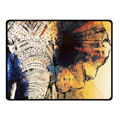 Elephant Mandala Double Sided Fleece Blanket (small)  by goljakoff