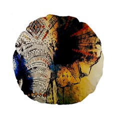 Elephant Mandala Standard 15  Premium Flano Round Cushions by goljakoff