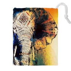 Elephant Mandala Drawstring Pouch (4xl) by goljakoff